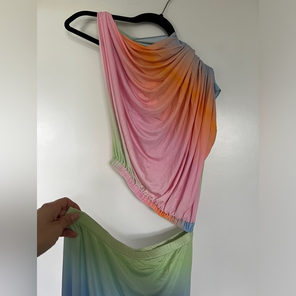 Nwt Siedres safiya asymmetrical cut out jersey multi color dress size 36 - Picture 9 of 14